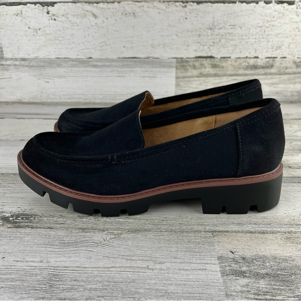 CLIFFS by White Mountain Gigi Black Faux Suede Loafer Shoes 9